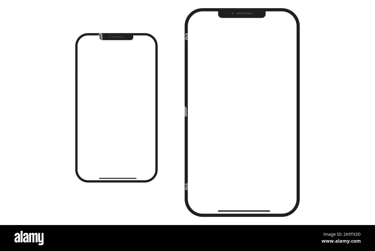 Maquette ipad et nouvel iphone 12, 12 pro, 12 mini 13, 13 pro, 13 pro max, 14, 14 pro, 14 pro max Maquette d'écran iphone. Illustration vectorielle Illustration de Vecteur
