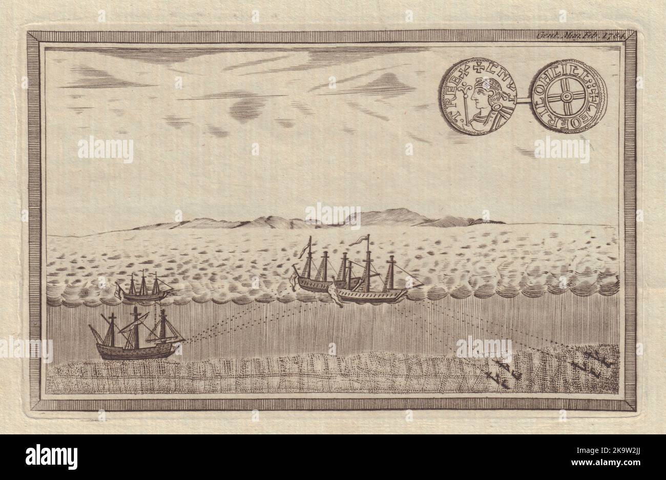 Plan proposé pour élever le HMS Royal George, qui a sombré à Spithead en 1782. 1784 Banque D'Images