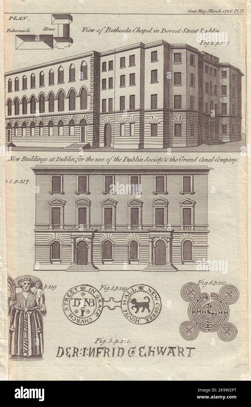 Dublin Society 112-113 Grafton Street. Chapelle Bethesda, rue Dorset 1786 Banque D'Images