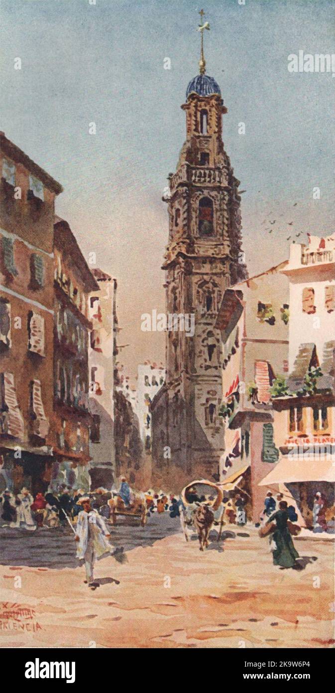 San Pablo, Valencia, Espagne, par William Wiehe Collins 1909 vieux imprimé antique Banque D'Images