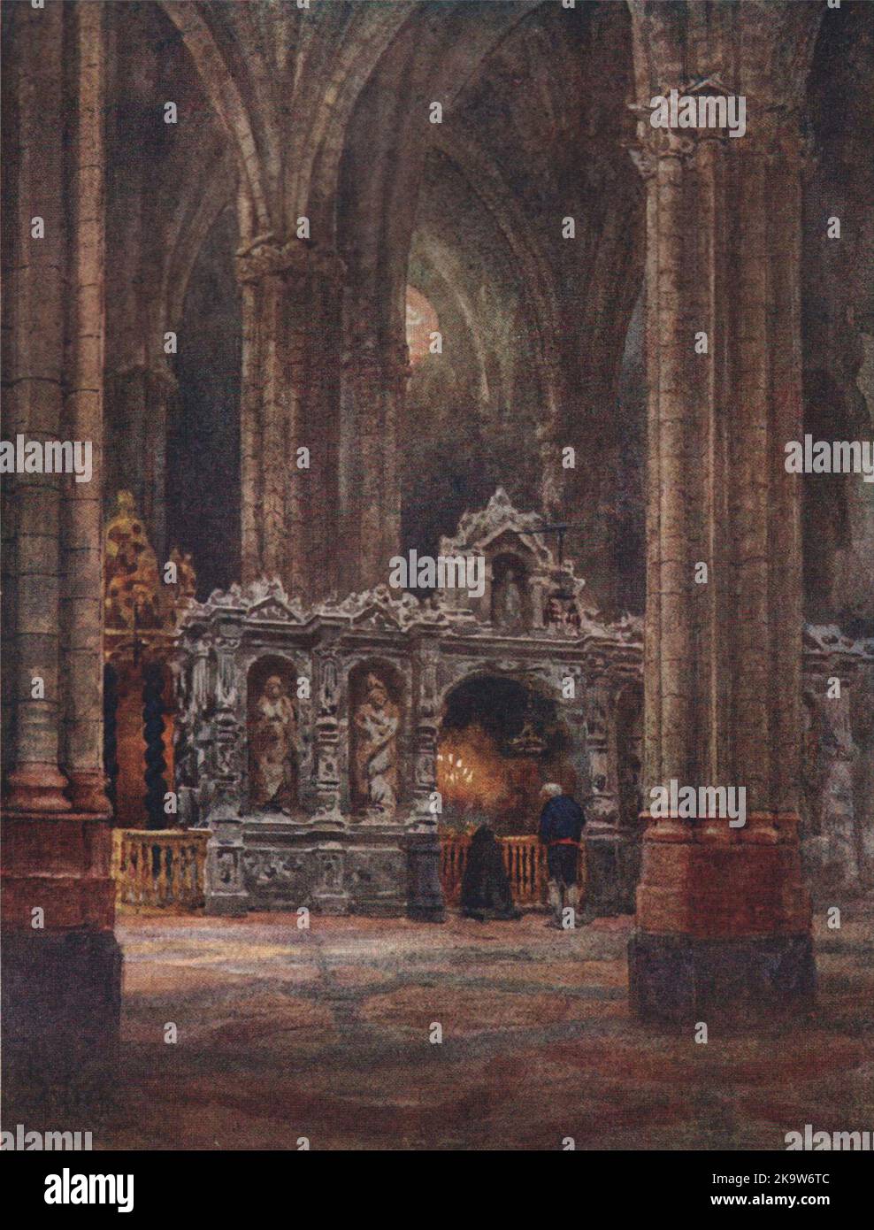 Dans la vieille cathédrale, Saragosse/Saragosse, Espagne, par William Wiehe Collins 1909 Banque D'Images