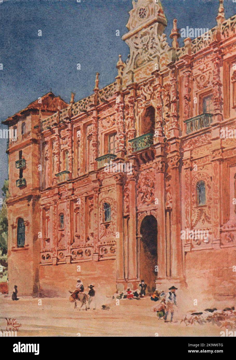San Marcos, Leon, Espagne, par William Wiehe Collins 1909 vieux imprimé antique Banque D'Images