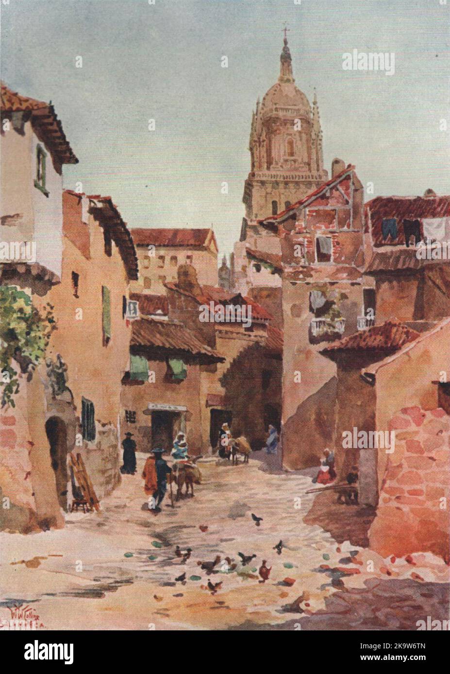 Une vieille rue, Salamanque, Espagne, par William Wiehe Collins 1909 imprimé Banque D'Images