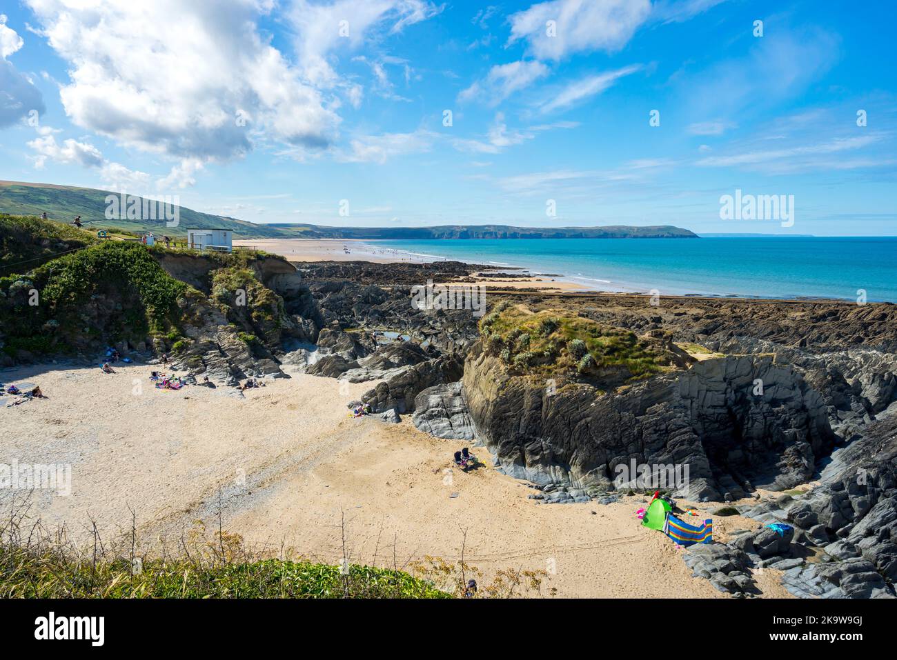 Vue sur Barricane Beach près de Woolacombe Devon Angleterre Royaume-Uni Europe Banque D'Images