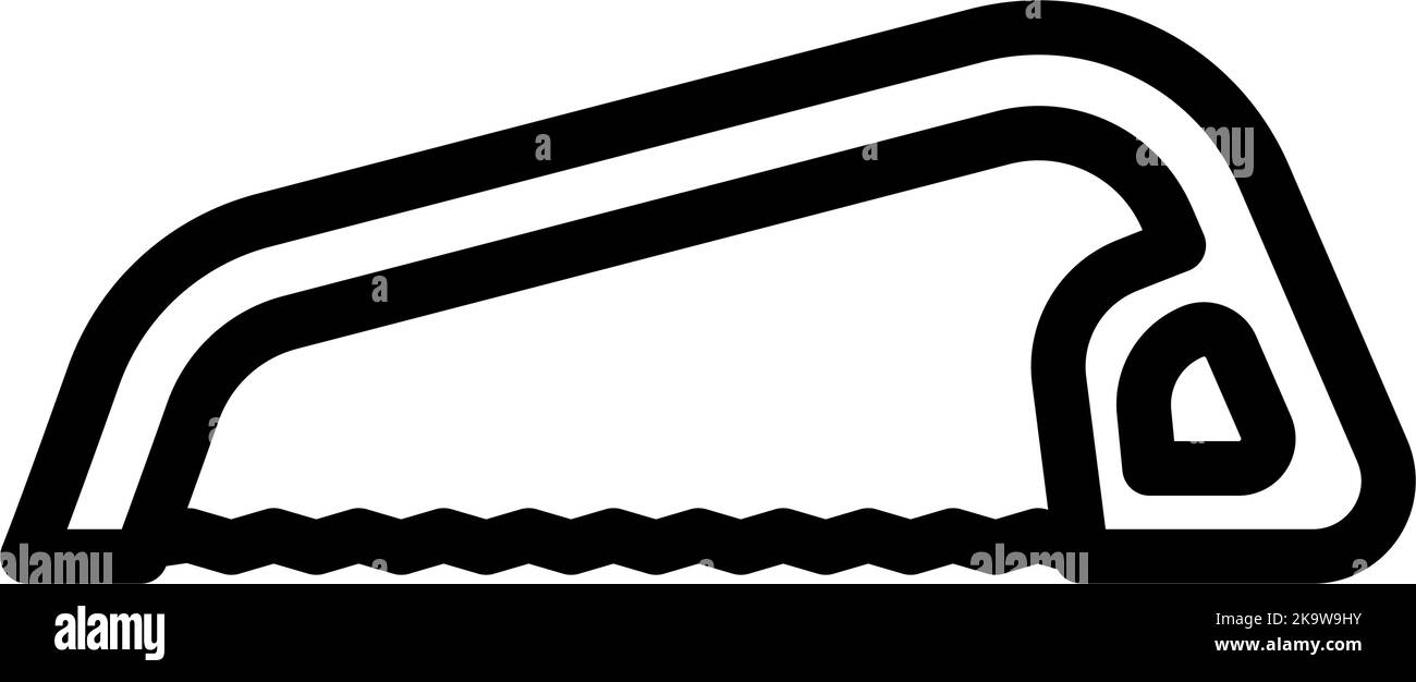 illustration vectorielle de l'icône de la ligne de scie coupée en arc Illustration de Vecteur