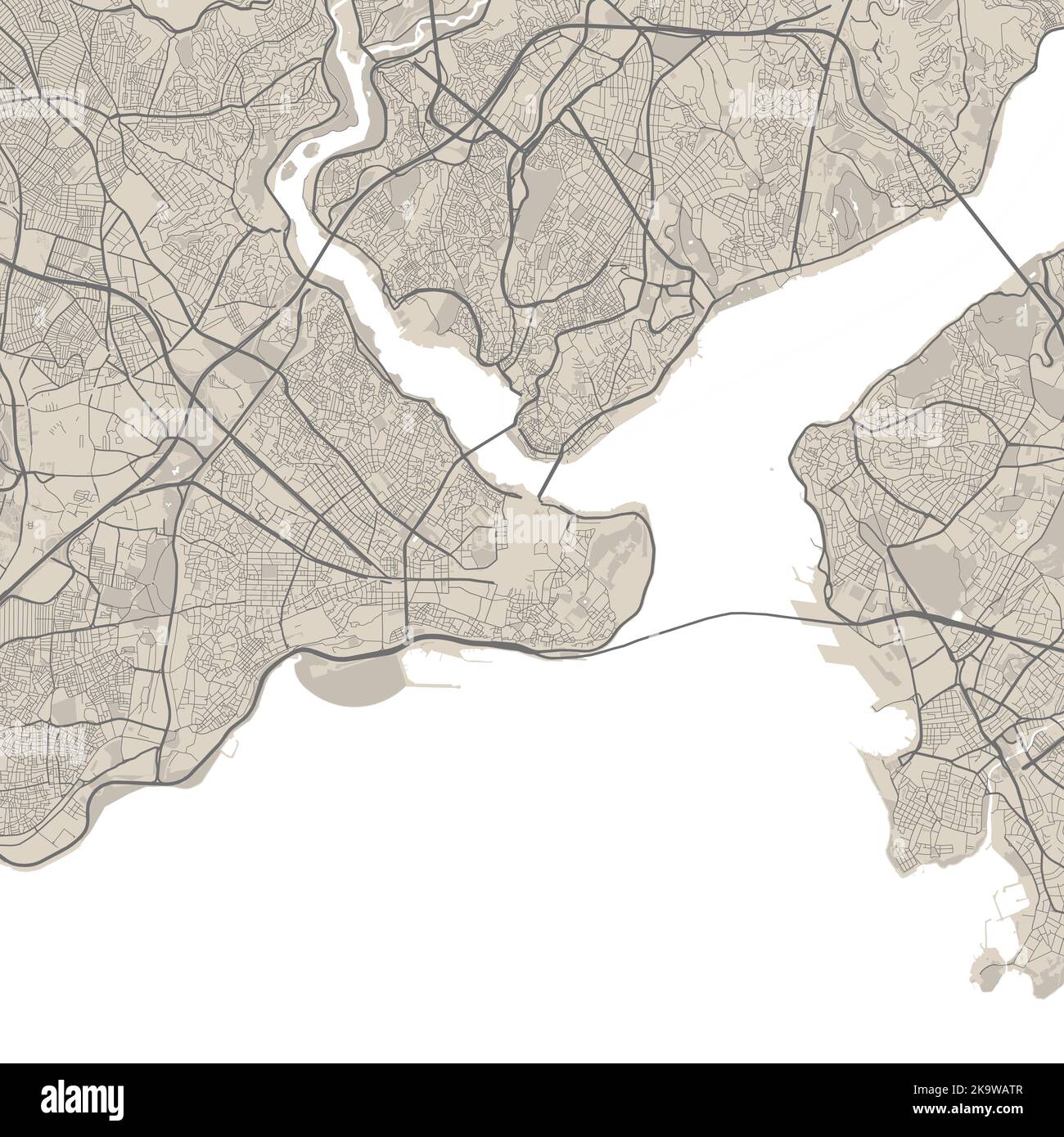 Carte vectorielle d'Istanbul, pays-Bas, Tchèque. Illustration de l'affiche de la carte routière de la ville urbaine. Art. Carte Istanbul Illustration de Vecteur