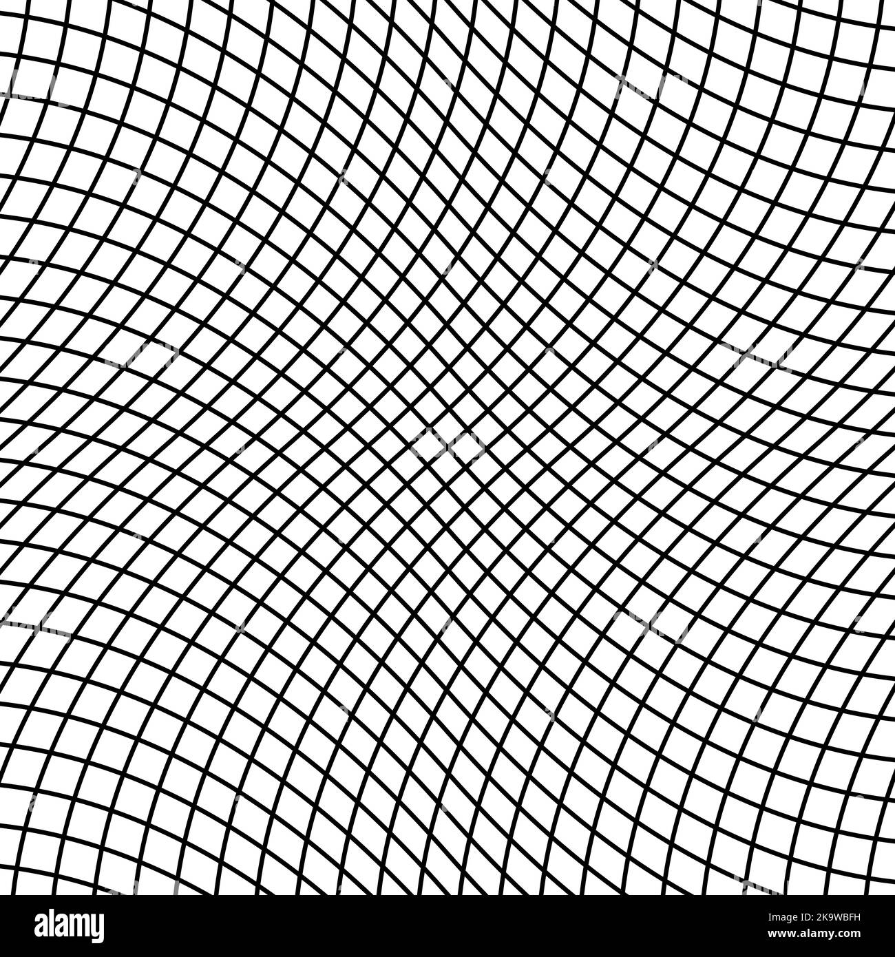 Angle de la grille de profondeur, lignes sports d'arrière-plan, carrés entrecoupent des courbes ondulées Illustration de Vecteur