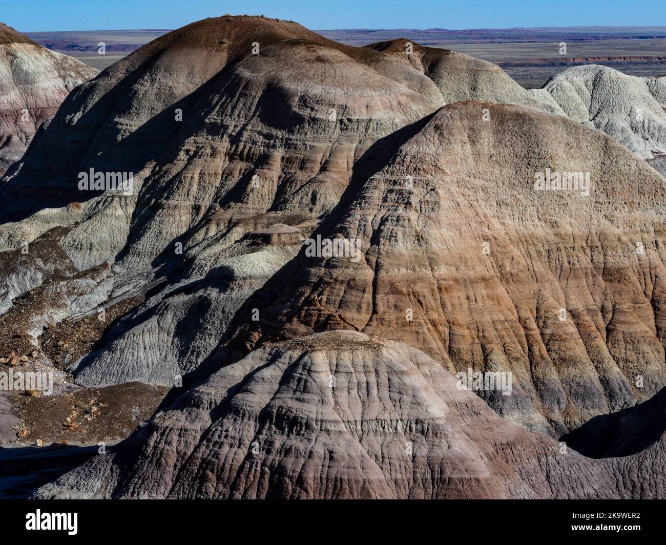 Terrains du parc national de Painted Desert depuis main Park Road Banque D'Images