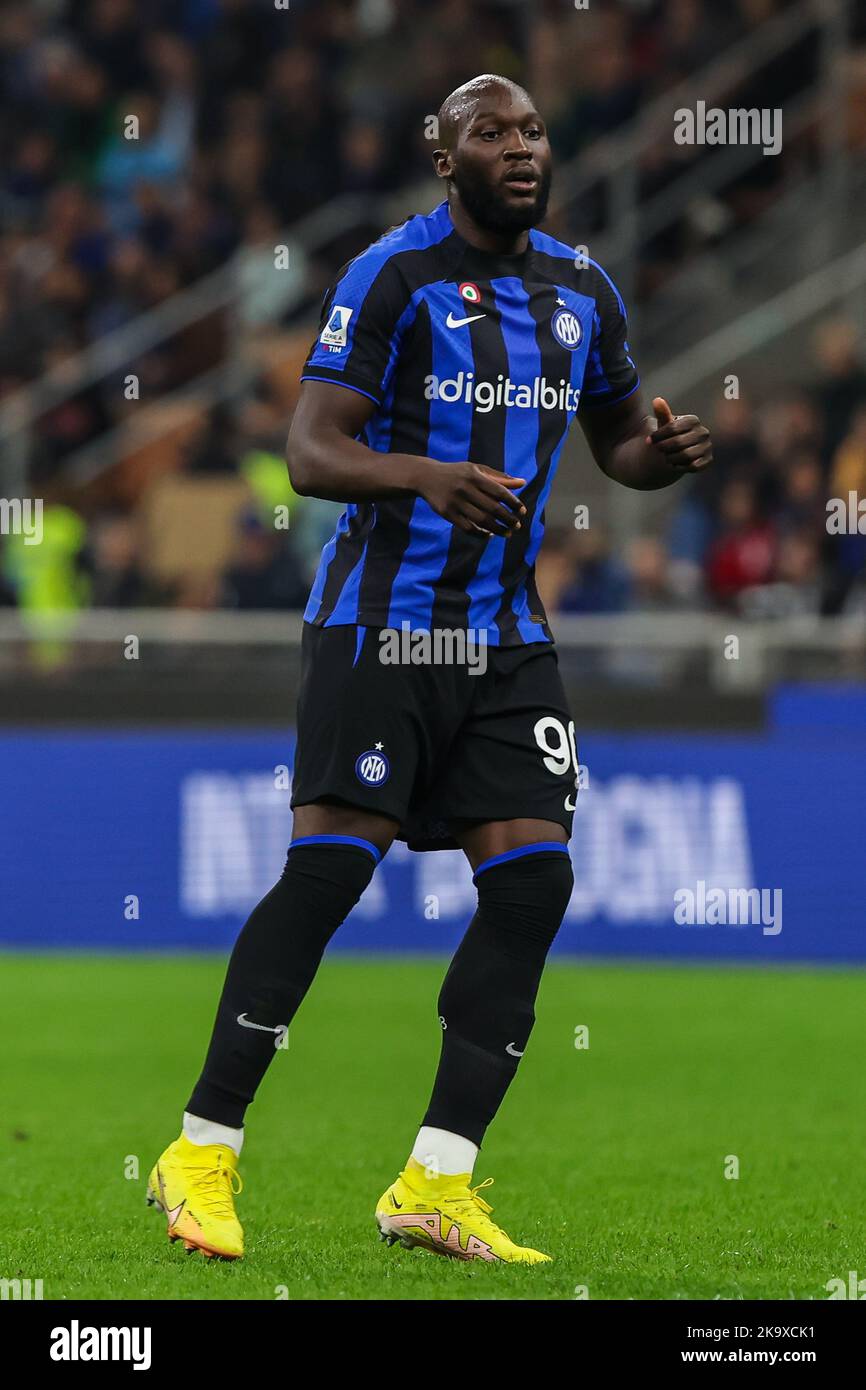 Milan, Italie. 29th octobre 2022. Romelu Lukaku du FC Internazionale vu lors de la série Un match de football 2022/23 entre le FC Internazionale et l'UC Sampdoria au stade Giuseppe Meazza. Score final; Inter 3:0 Sampdoria. Crédit : SOPA Images Limited/Alamy Live News Banque D'Images