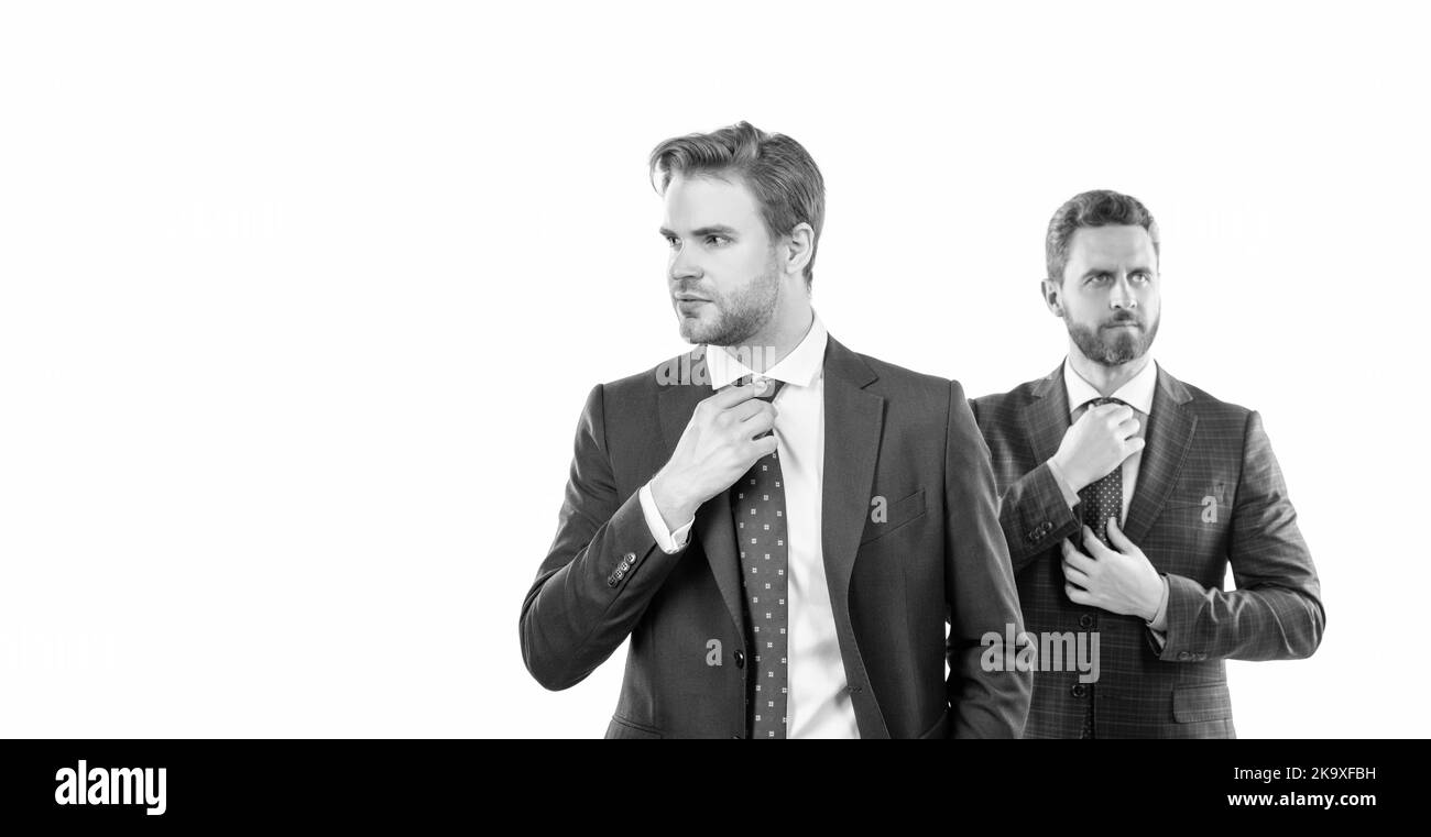 leadership. ambitieux collègue experts. deux hommes en tenue de cérémonie. hommes d'affaires cravate cravate Banque D'Images