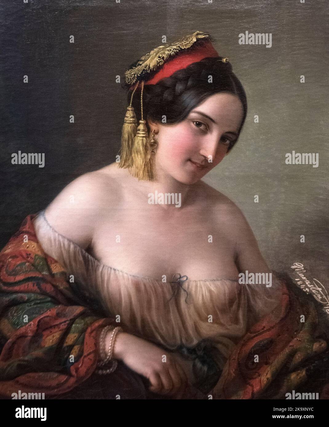 Jakab Marastoni: Femme grecque (1845) Banque D'Images