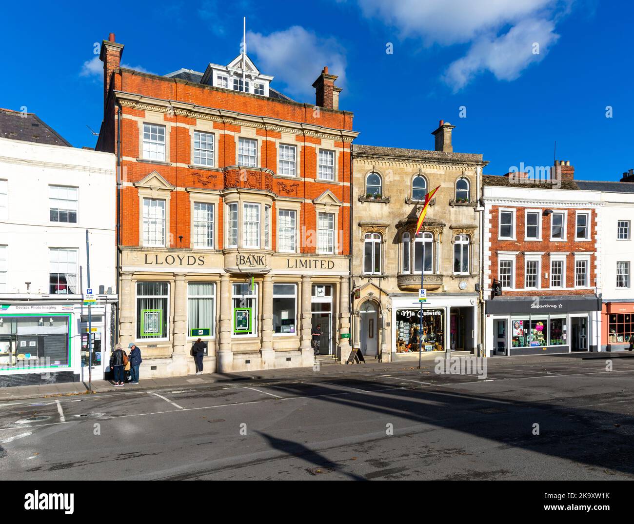 Historique Lloyds Bank Building, Market place, Devozes, Wiltshire, Angleterre, ROYAUME-UNI Banque D'Images