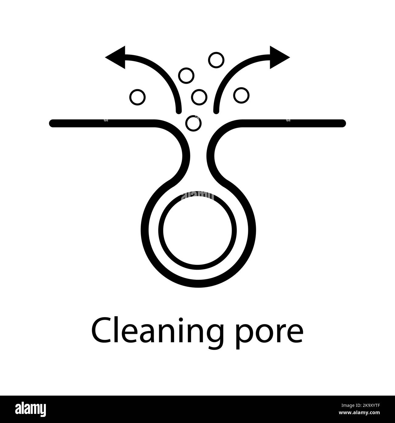 Nettoyage icône de pore, tête noire dermatologie problème de peau, acné problème de soin de peau symbole illustration vectorielle . Illustration de Vecteur