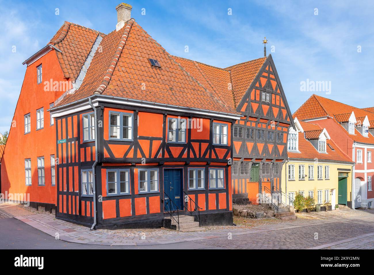 Funen, Danemark; 29 octobre 2022 - anciennes maisons danoises traditionnelles. Banque D'Images