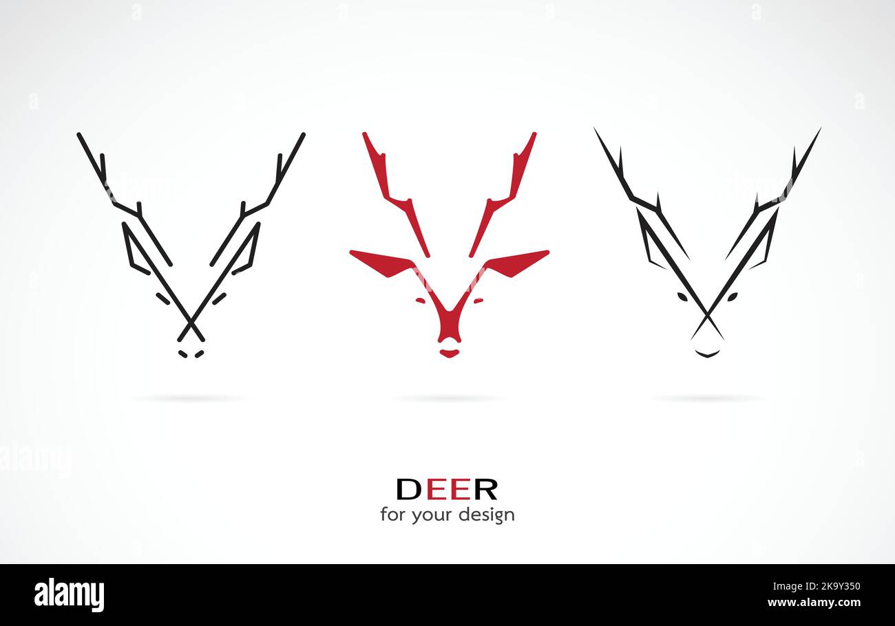 Image vectorielle du motif cerf sur fond blanc. Illustration vectorielle superposée facile à modifier. Animaux sauvages. Illustration de Vecteur