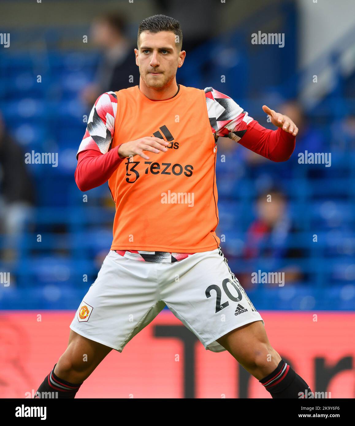 22 Oct 2022 - Chelsea / Manchester United - Premier League - Stamford Bridge Diogo Dalot de Manchester United lors du match de première League contre Chelsea à Stamford Bridge, Londres. Image : Mark pain / Alamy Banque D'Images