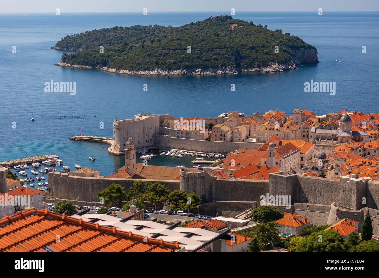 DUBROVNIK, CROATIE, EUROPE - l'île de Lokrum près de la ville de Dubrovnik sur la côte de la Dalmation. Banque D'Images