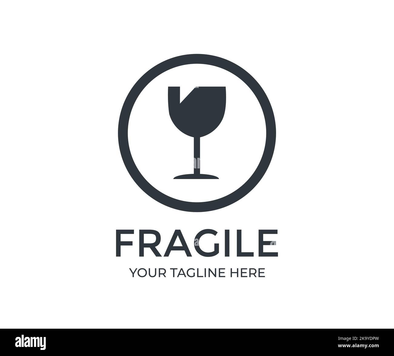 Design fragile du logo Icon. Manipuler avec des étiquettes de ...
