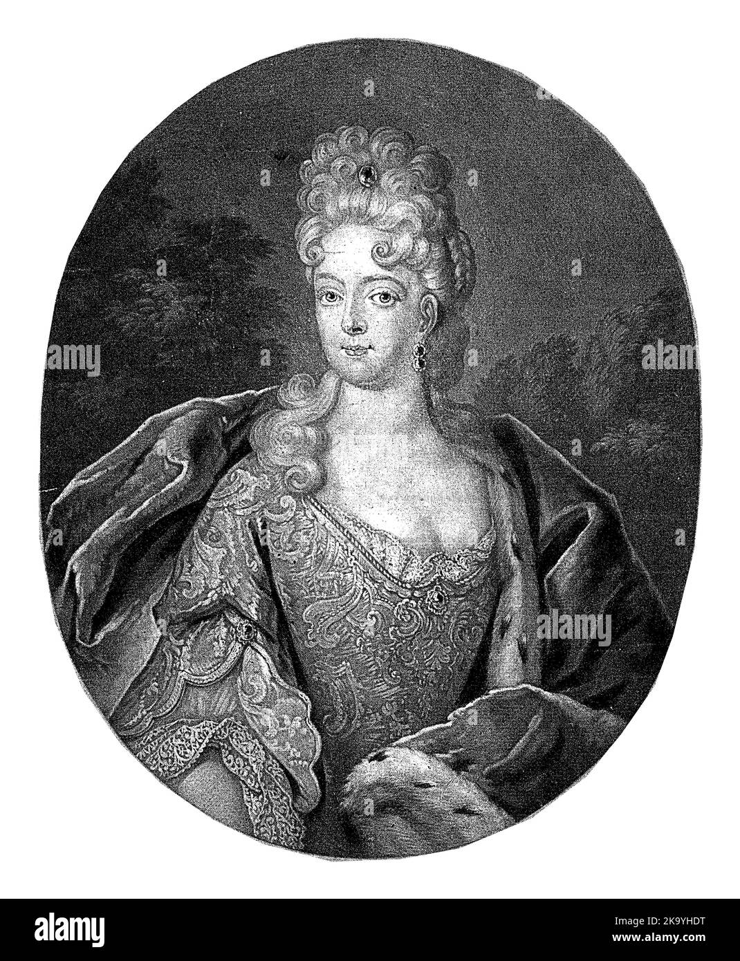 Portrait d'Elisabeth Christina, impératrice d'Autriche, Pieter Schenk (I), 1706 Banque D'Images