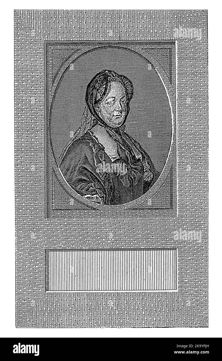 Portrait de l'impératrice Maria Theresa, Louis Jacques Cathelin, d'après Joseph Ducreux, c. 1774 Banque D'Images