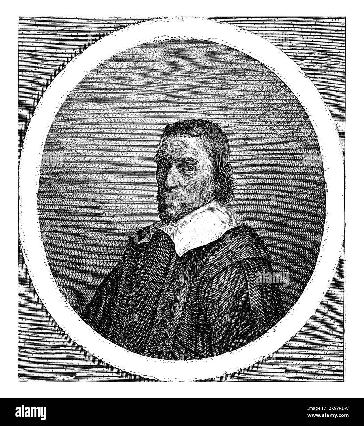 Portrait du prédicateur Andreas Colvius, Salomon Savery, d'après Aelbert Cuyp, 1646 - 1665. Banque D'Images