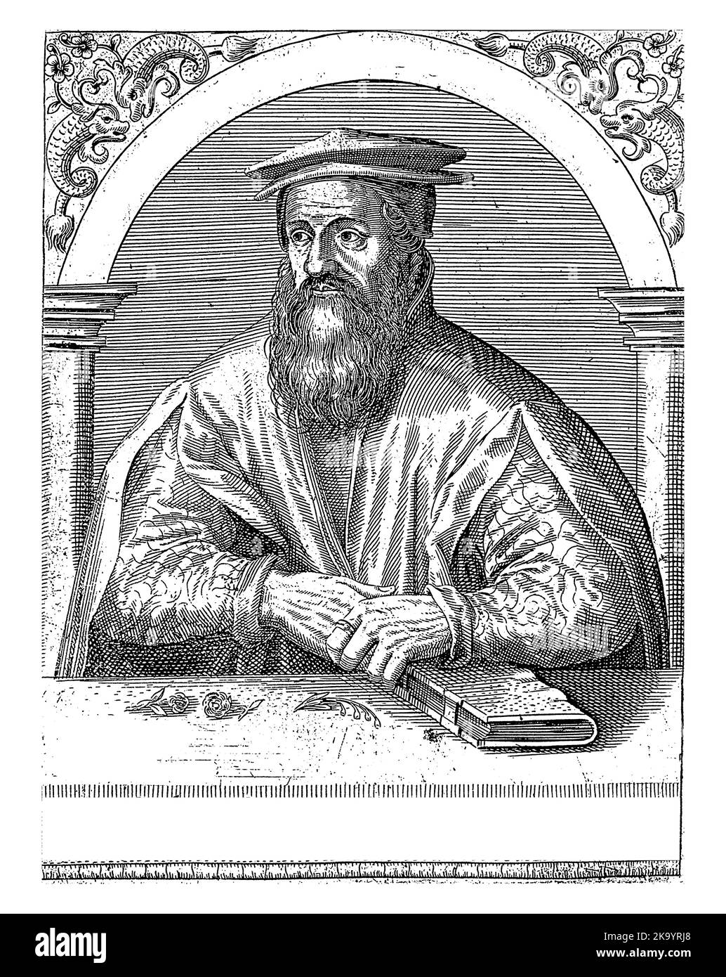 Portrait de Conrad Gesner, Robert Boissard, 1597 - 1599 Banque D'Images