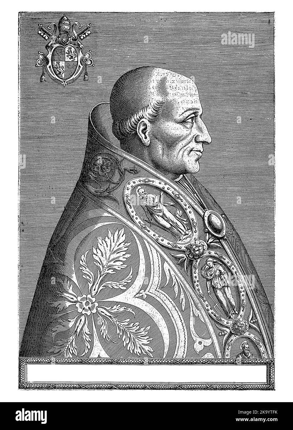 Portrait du Pape Adrian VI, Arz monogrammiste, en 1585 ou après Banque D'Images