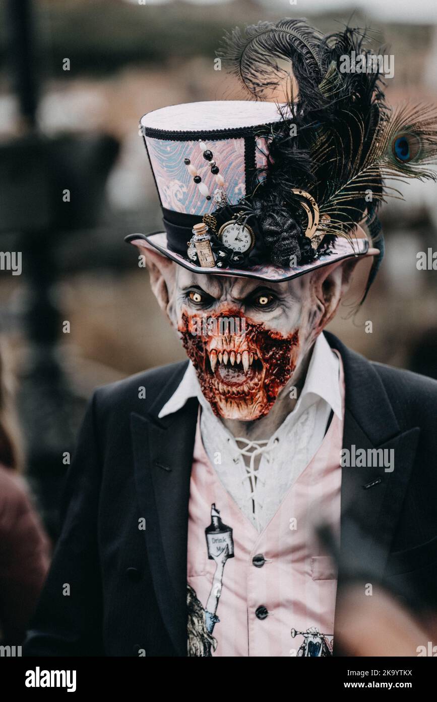 Vampire au Whitby Goth Weekend dans le nord de l'Angleterre Banque D'Images