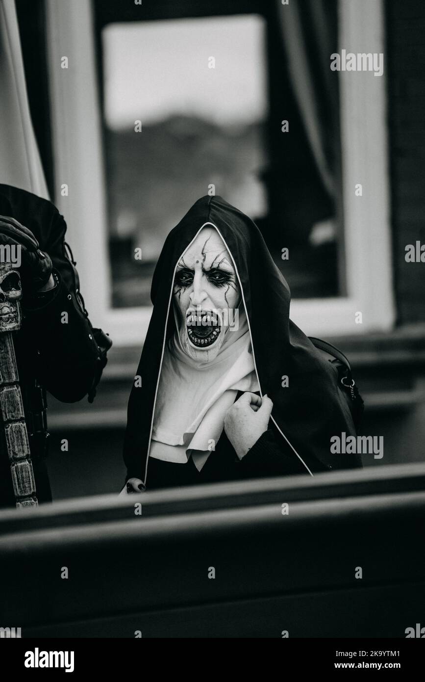 Mauvais Nun à Halloween Banque D'Images