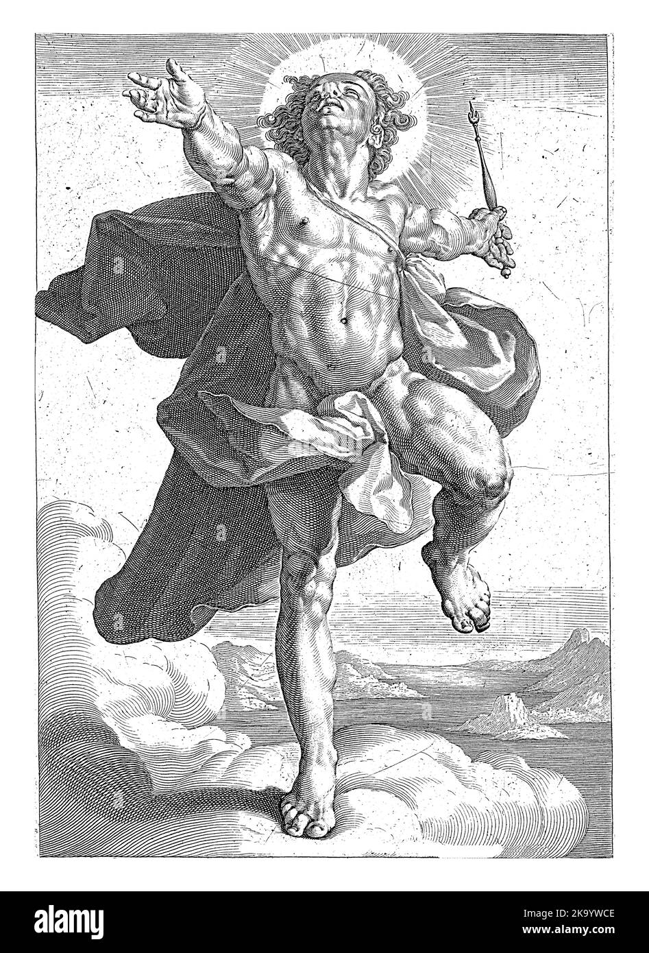 Apollon comme le dieu du soleil Helios (sol). Pendentif de Diana comme la déesse de lune Luna. Banque D'Images