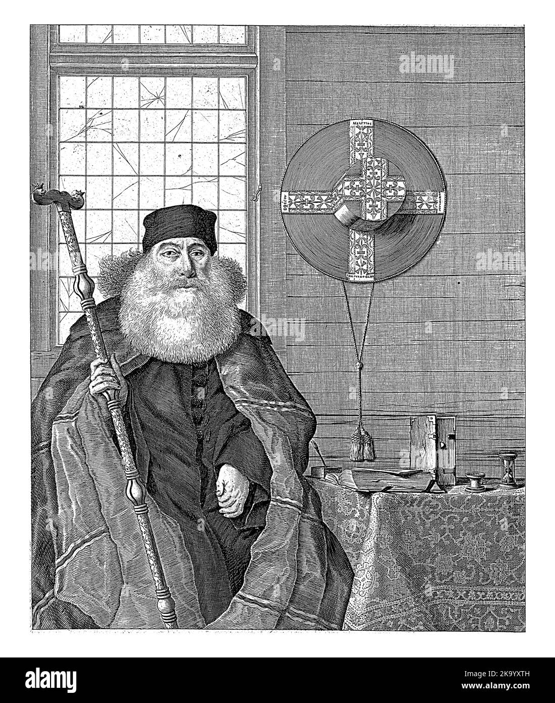 Portrait du Mélétius Tapeinos d'Éphèse à l'âge de 68 ans. Banque D'Images