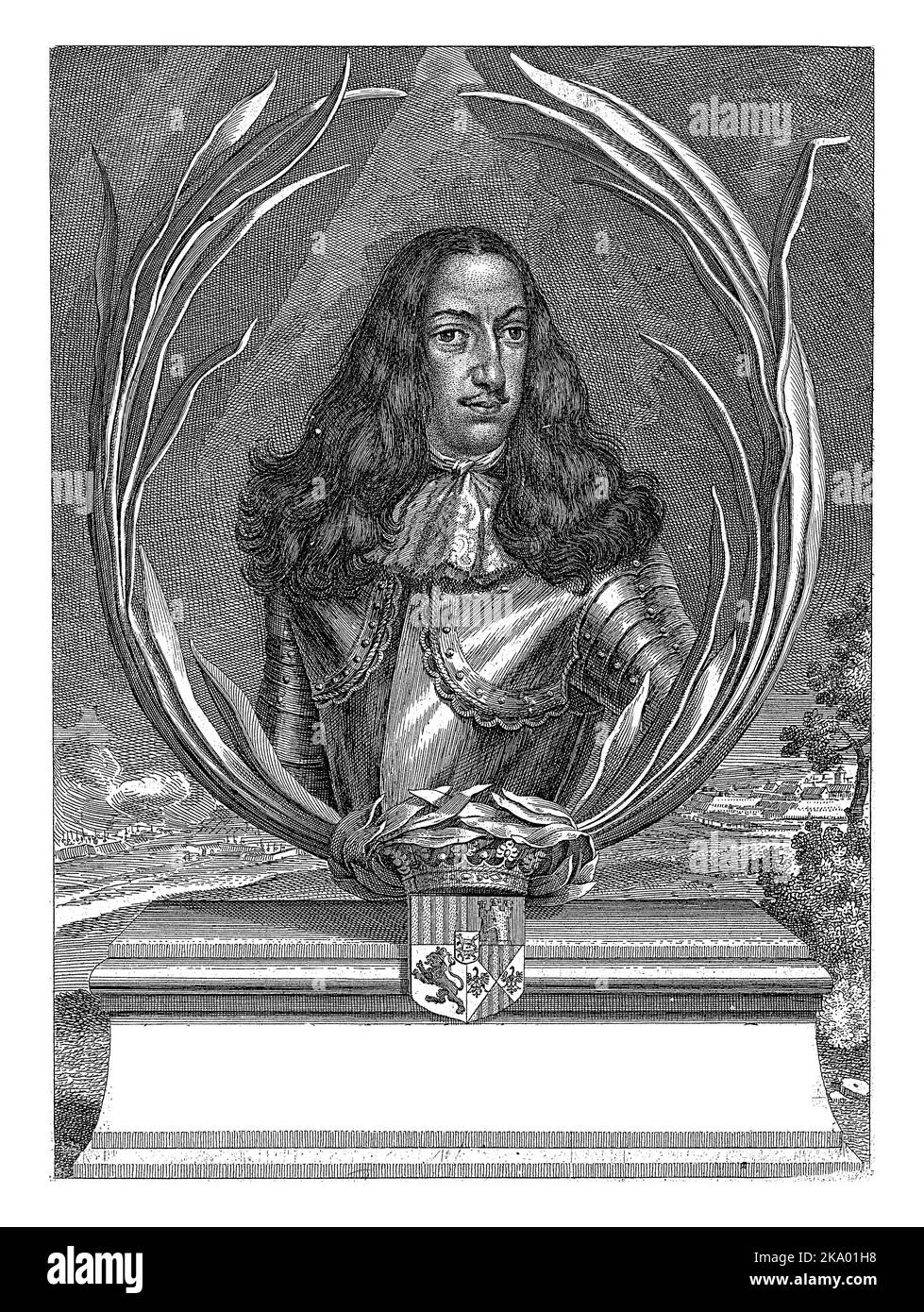 Portrait de Carlos de Gurrea, duc de Villahermosa et gouverneur des pays-Bas des Habsbourg entre 1675 et 1677. Banque D'Images