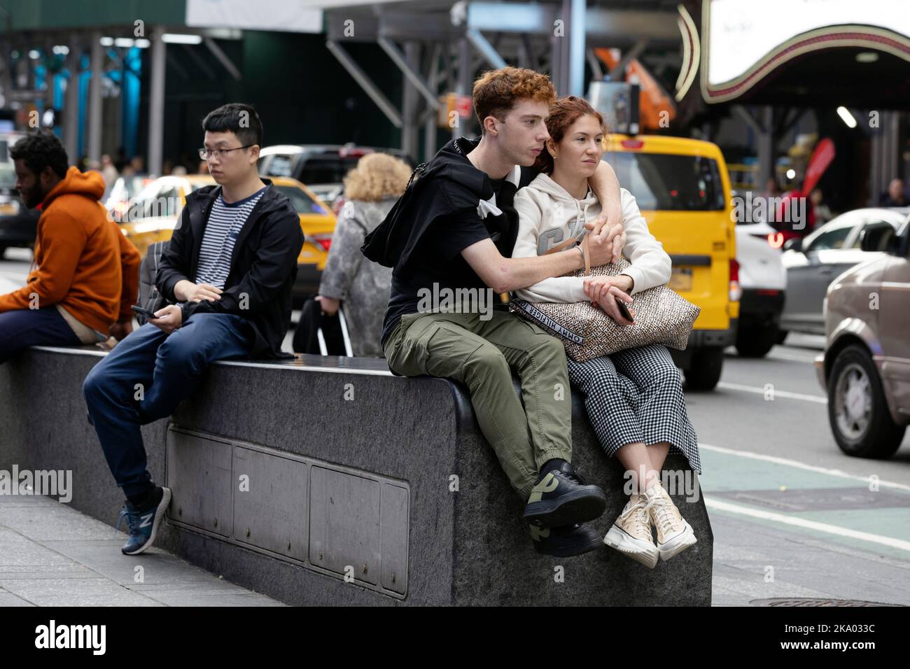 Gens de Times Square, Manhattan, New York Banque D'Images