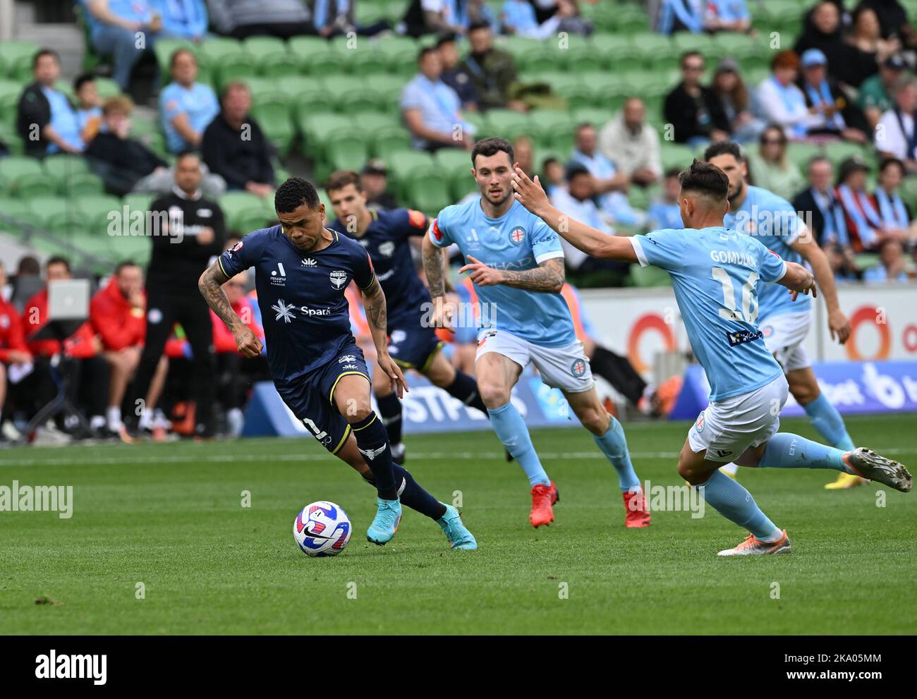 Melbourne, Australie. 30 octobre 2022. Melbourne City v Wellington Phoenix, Yan Sasse fait une course vers le but à l'AAMI Park. Banque D'Images