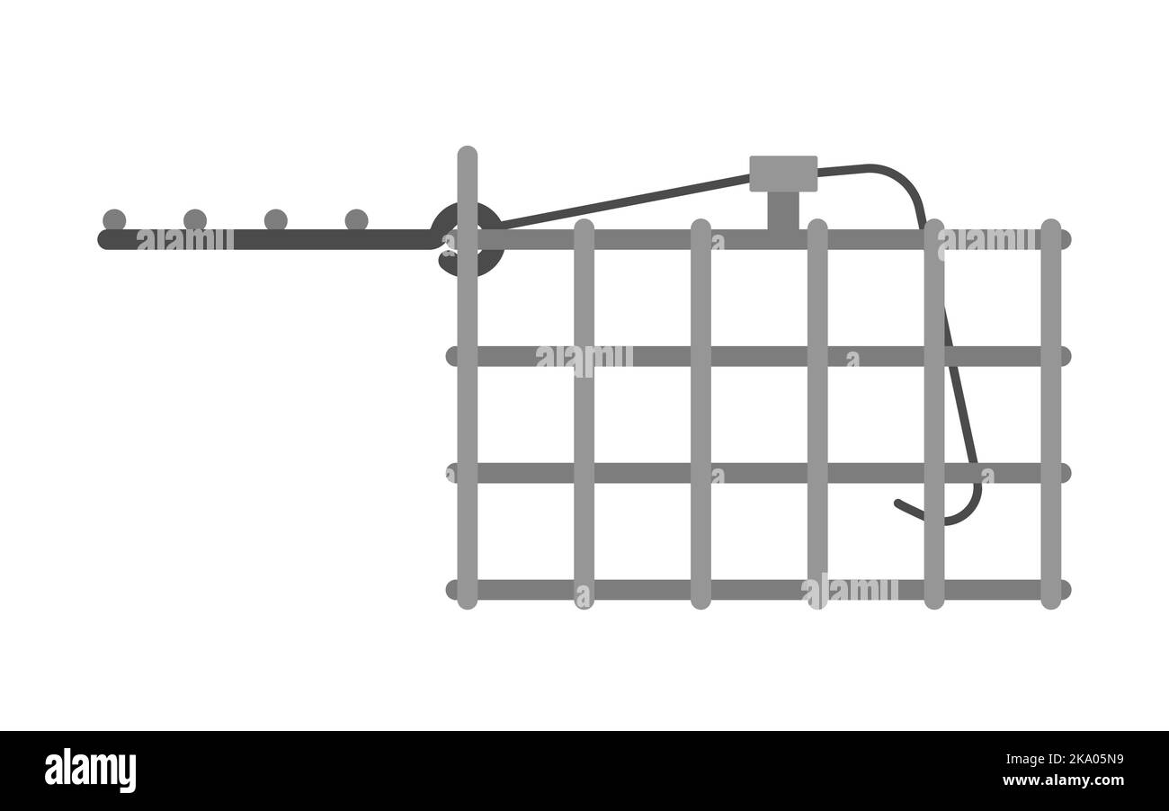 Piège à chasse crochet de cage d'animal plat en métal. Chasse d'objet actif dangereux loisirs militaire dangereux ligne de piège d'arme avertissement mâchoire blesser nature agression homme ouvert objet isolé Illustration de Vecteur