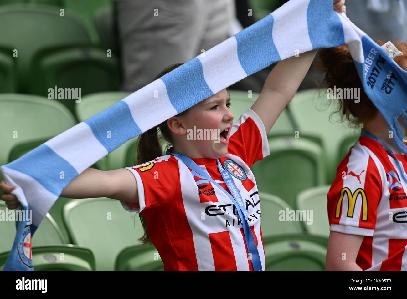 Melbourne, Australie. 30 octobre 2022. Melbourne City / Wellington Phoenix. Un fan de Melbourne au parc AAMI. Banque D'Images