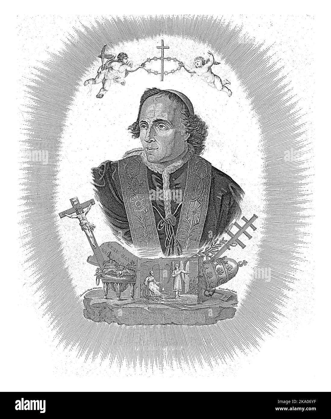 Portrait du Pape Pie VII, Guillaume de Senus, d'après Jean-Baptiste Joseph Wicar, 1823 - 1825 Banque D'Images Portrait du Pape Pie VII, Guillaume de Senus, d'après Jean-Baptiste Joseph Wicar, 1823 - 1825 Banque D'Images