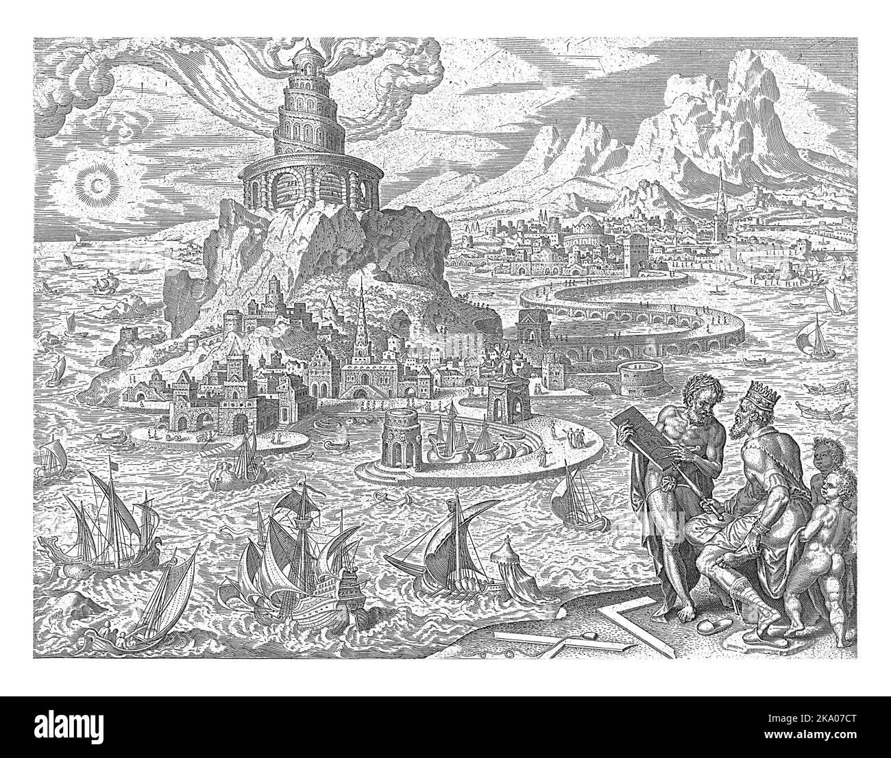 Le phare de la ville d'Alexandrie. Comme on le sait, le premier phare jamais construit. Cela a été fait à la demande du premier parent hellénistique Banque D'Images