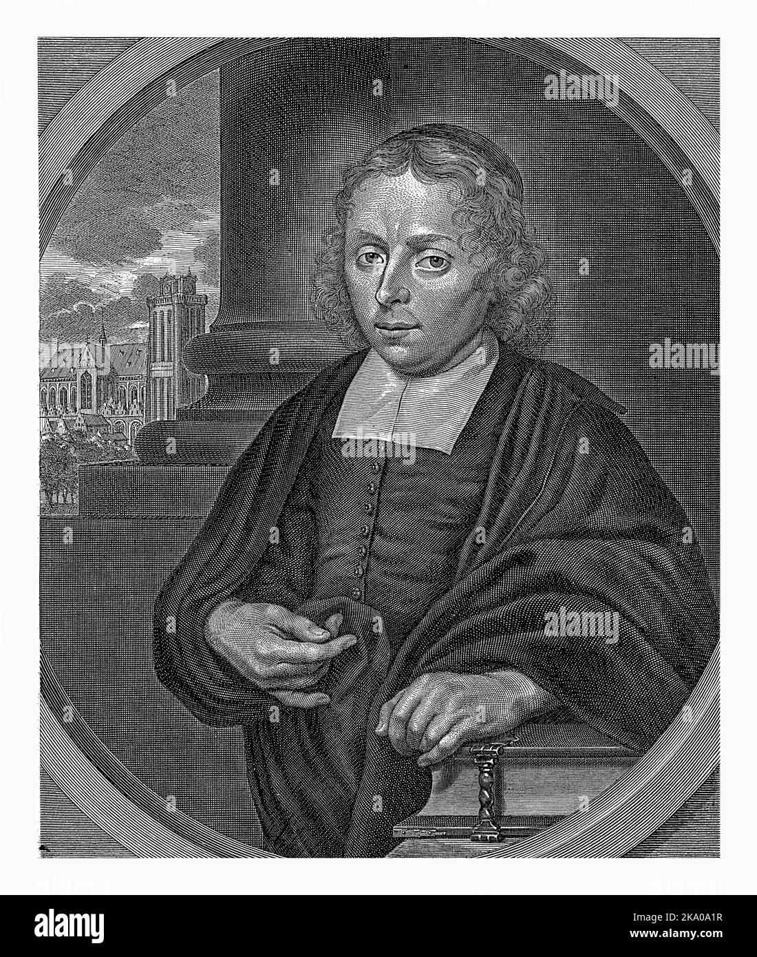 Portrait de Jacobus van Oldenburg, clergyman, Jan Luyken, d'après A. Houbraken, 1682 Banque D'Images