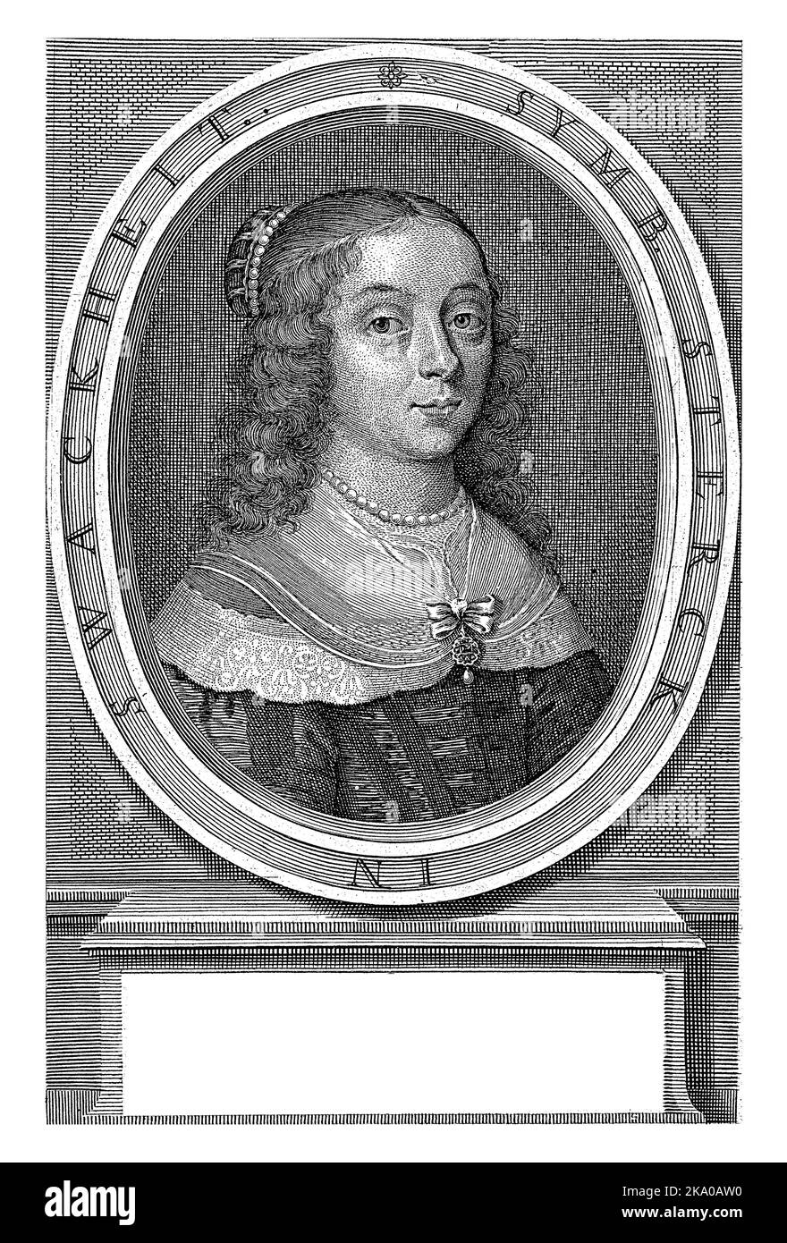 Portrait de Margarita Schotanus, 17 ans, Pieter Philippe, 1635 - 1702 Banque D'Images