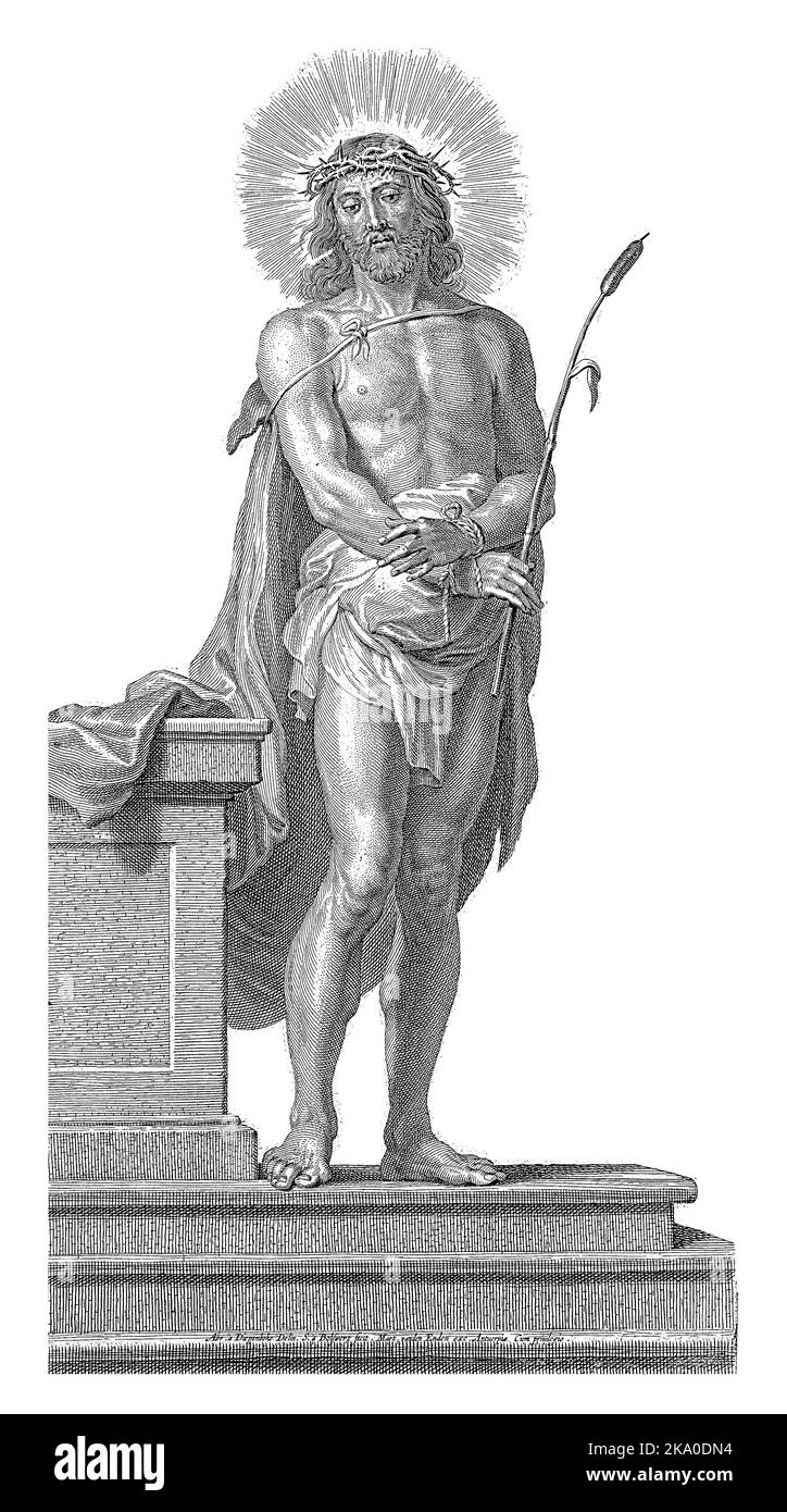 Christ avec la Couronne des Thorns (Ecce Homo), Schelte Adamsz. Bolswert, d'après Abraham van Diepenbeeck, 1596 - 1659 Banque D'Images