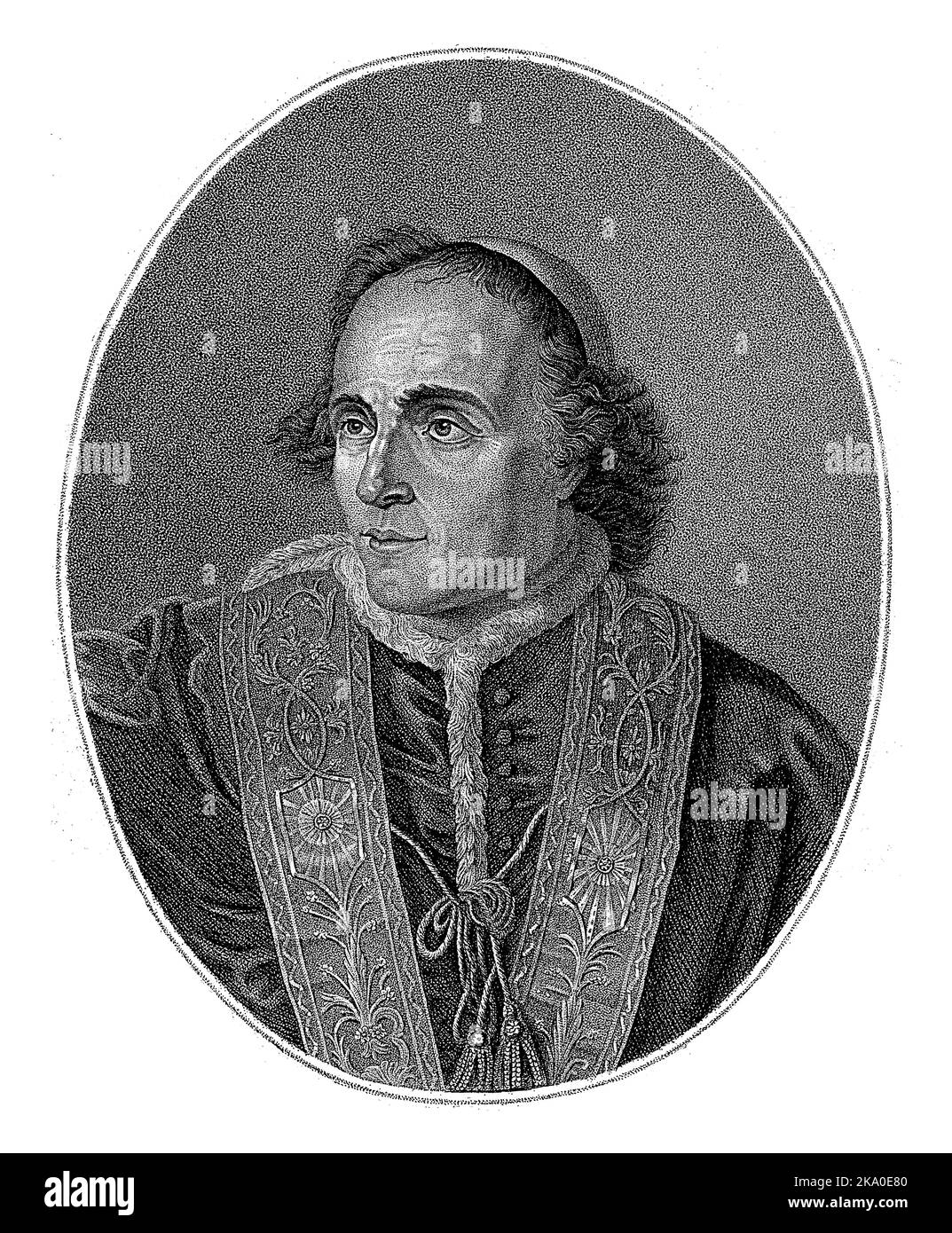 Portrait du Pape Pie VII, Guillaume de Senus, d'après Jean-Baptiste Joseph Wicar, 1823 - 1825 Banque D'Images Portrait du Pape Pie VII, Guillaume de Senus, d'après Jean-Baptiste Joseph Wicar, 1823 - 1825 Banque D'Images