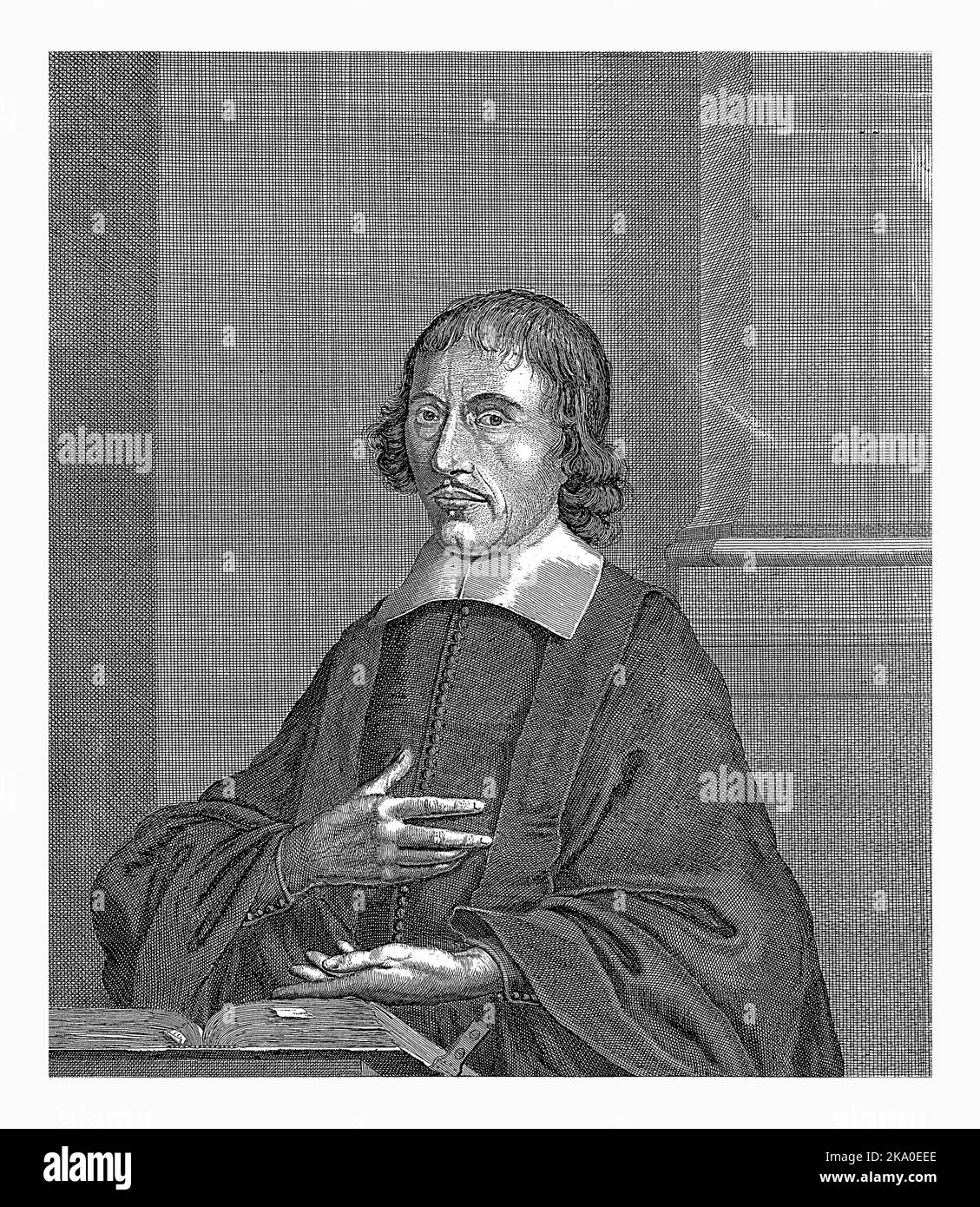Portrait de Jacobus Koelman, Jan Luyken, 1679 - 1712 Jacobus Koelman, docteur en philosophie et ministre réformé à Sluis. Banque D'Images