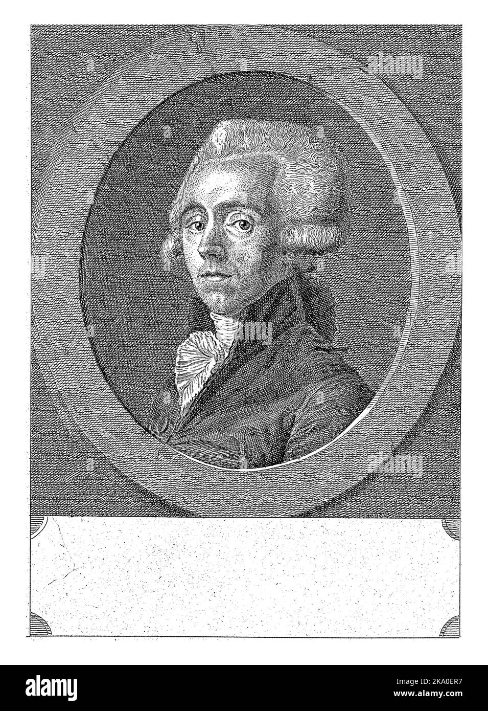 Portrait de Jean-Louis Baudelocque, Pieter de Mare, d'après le Camus, 1790 Portrait de l'obstétricien Jean-Louis Baudelocque. Banque D'Images