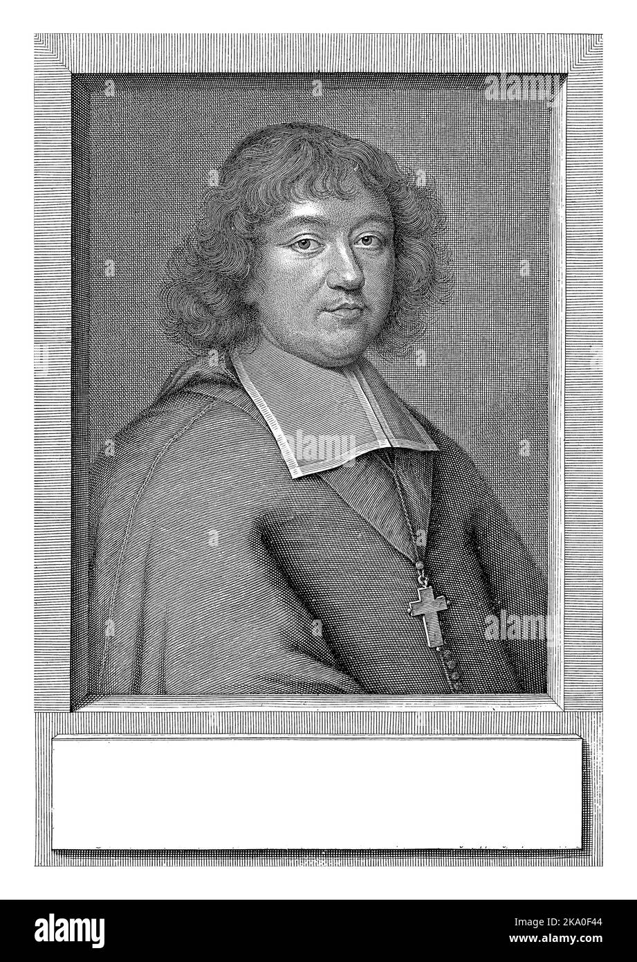 Portrait de Charles-Maurice le Tellier, archevêque de Reims, Pieter van Schuppen, d'après P. Mignard, 1677 Banque D'Images