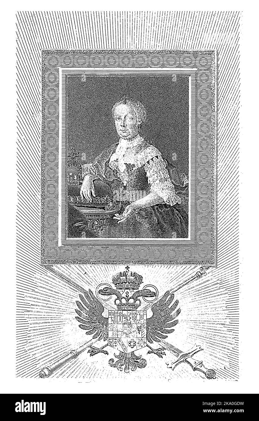 Portrait de Maria Theresa, impératrice romano-allemande, Giovanni Vendramini, d'après J. Pencini, 1810 Banque D'Images