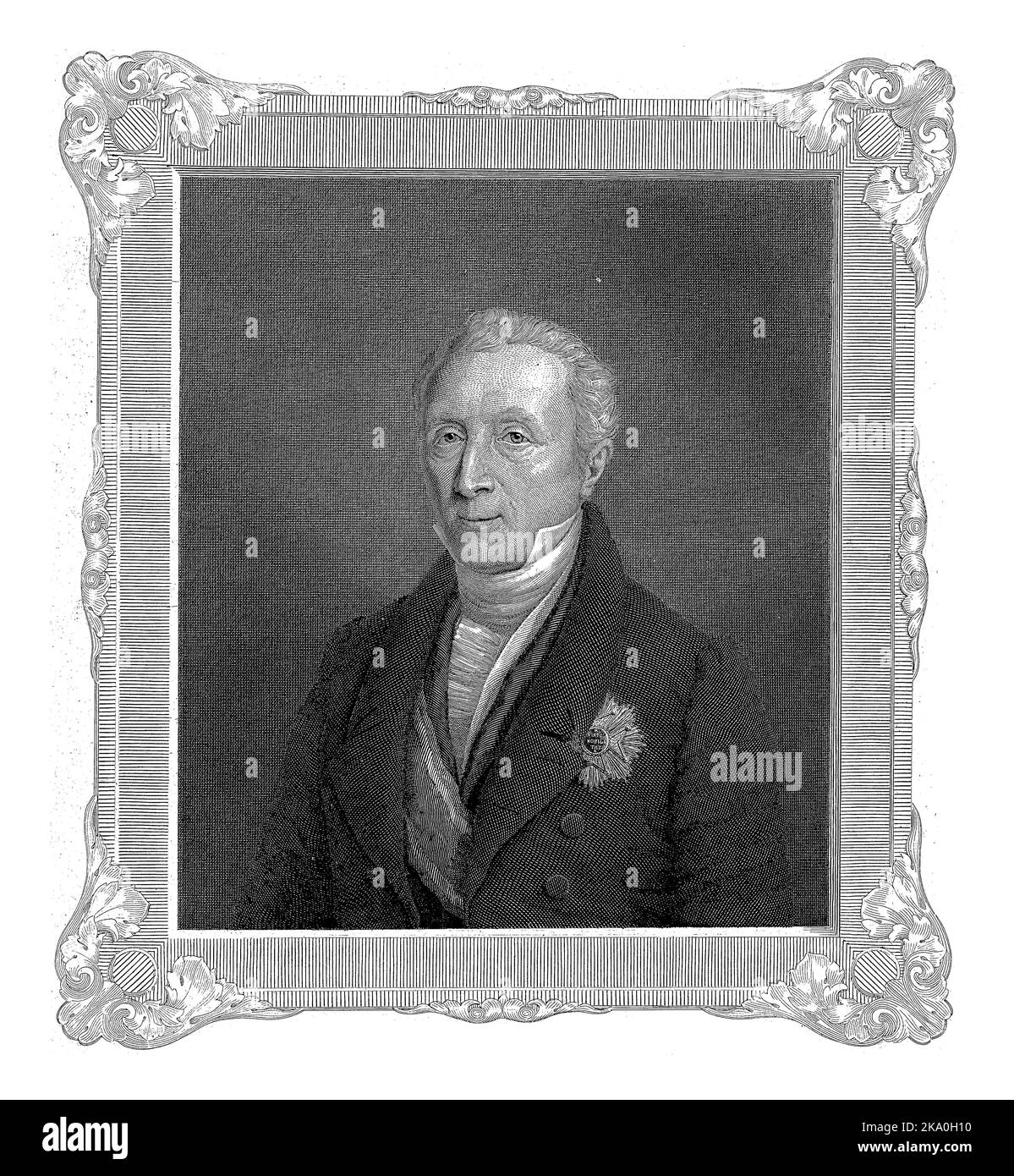 Portrait de Willem Frederik baron van Roell, Henricus Wilhelmus Couwenberg, d'après J.B. Clermans, 1835 Banque D'Images
