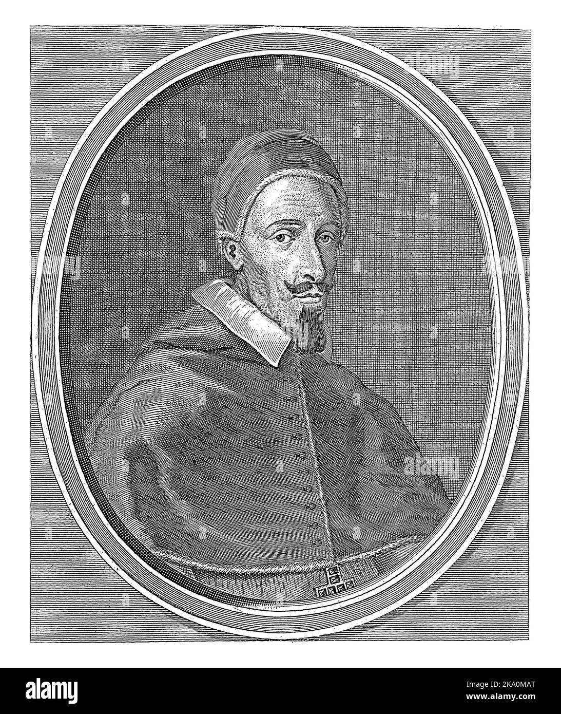 Portrait du Pape Alexandre VII, vêtu de robes papales, tête ornée d'un camauro. Banque D'Images