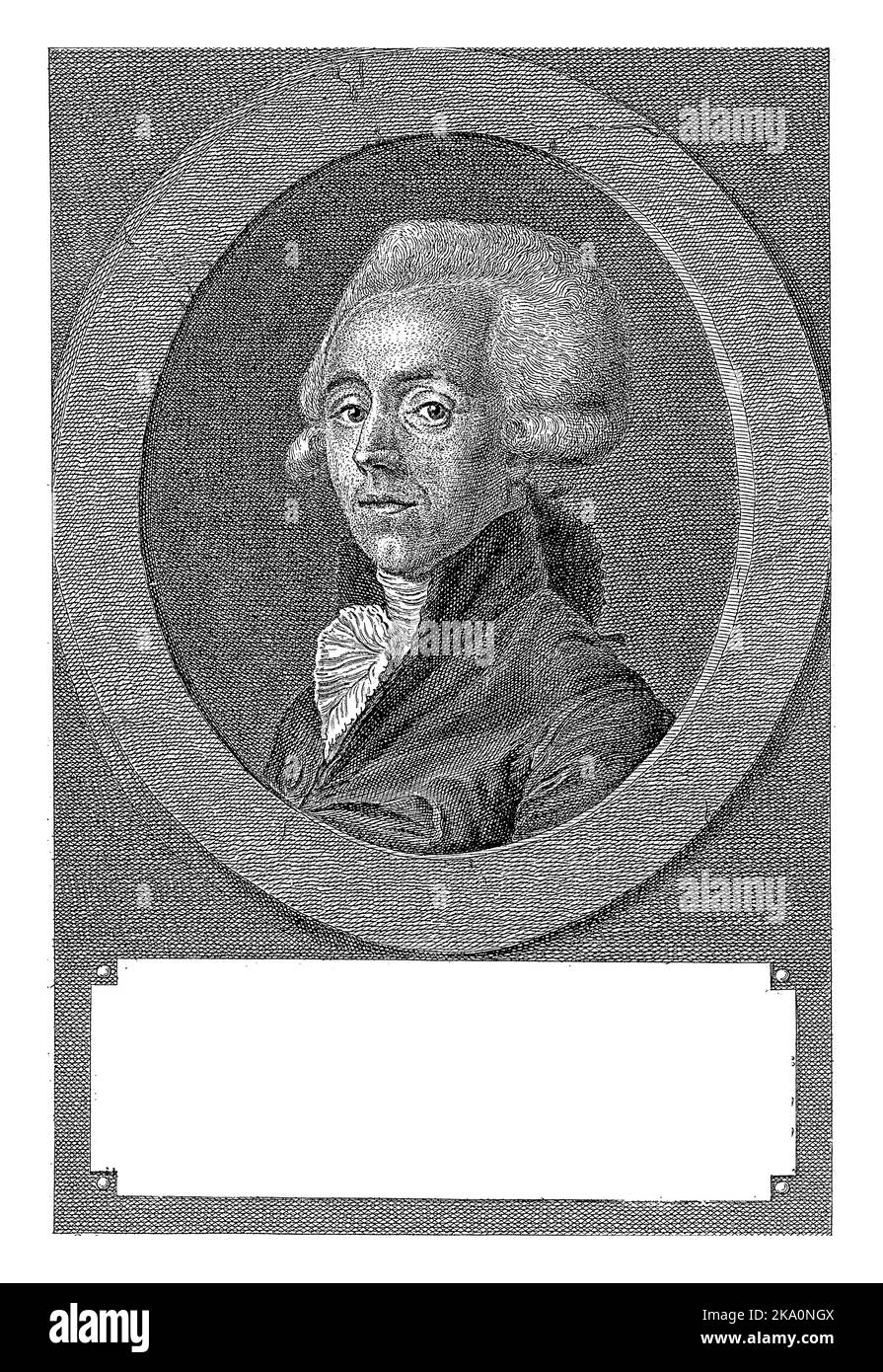 Portrait de Jean-Louis Baudelocque, Pieter de Mare, d'après le Camus, 1790 Portrait de l'obstétricien Jean-Louis Baudelocque. Banque D'Images