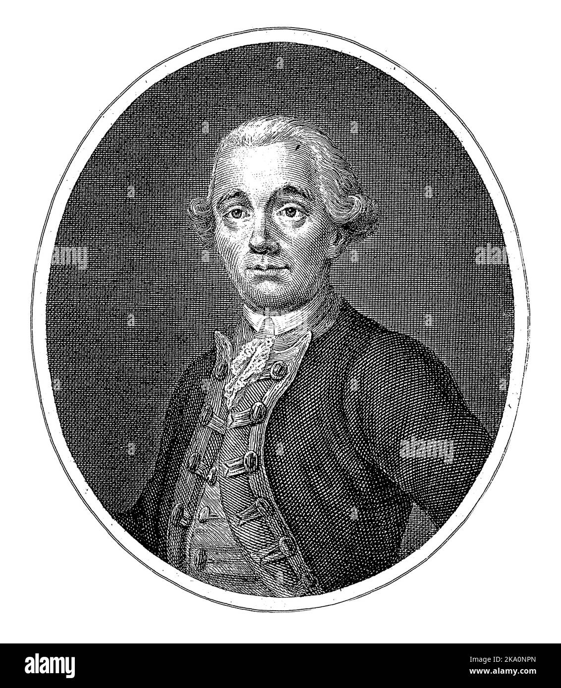 Portrait de Gerardus Oorthuys, Willem van Senus, 1822 - 1826 Portrait du capitaine de mer Gerardus Oorthuys, vintage gravé. Banque D'Images